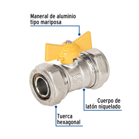 Válvula esfera para PE-AL-PE, 3/4', FOSET | PPG-34VE | 45945