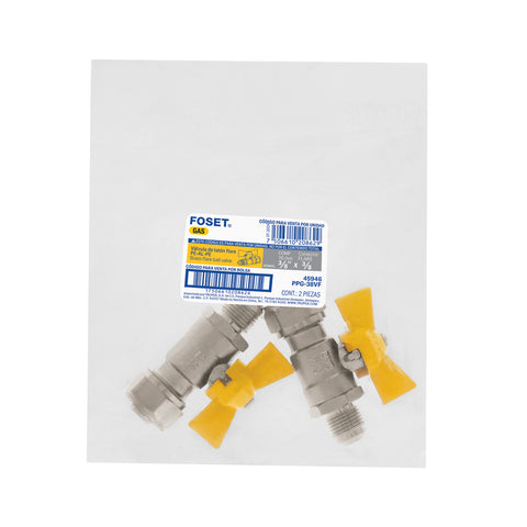 Válvula esfera para PE-AL-PE, 3/8'a flare 3/8', FOSET | PPG-38VF | 45946