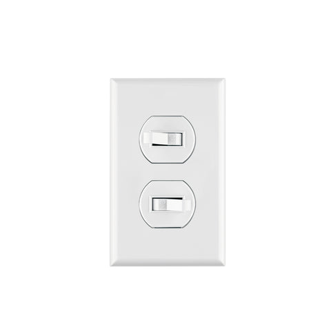 Placa armada 2 interruptores sencillo, línea Standard, blanc | PA-APDO-SB | 45953