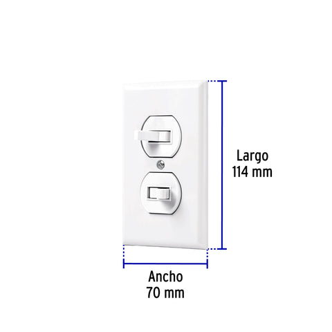 Placa armada 2 interruptores sencillo, línea Standard, blanc | PA-APDO-SB | 45953