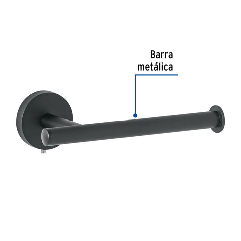 Portarrollo metálico acabado negro, FOSET TÚBIG | TBA-72M | 45960
