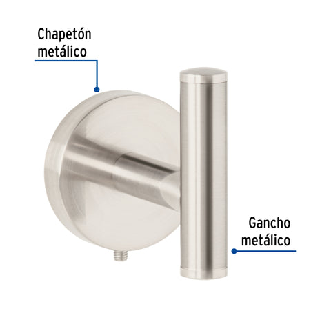Gancho sencillo metálico acabado satín, FOSET TÚBIG | TBA-73N | 45962