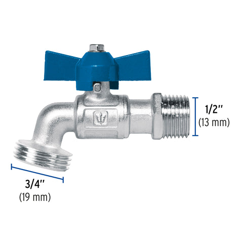 Llave esfera de latón 1/2', maneral corto, 130g, s/adaptador | LLE-130LS | 45967
