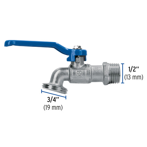 Llave de esfera de latón 1/2', 115 g, s/adaptador, FOSET | LLE-115LS | 45968