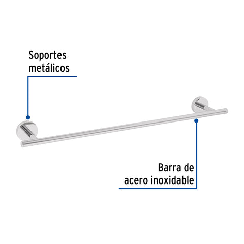 Toallero de barra metálico acabado cromo, FOSET TÚBIG | TBA-76 | 45970