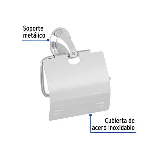 Portarrollo metálico acabado cromo, FOSET AQUA | AQA-82 | 45980