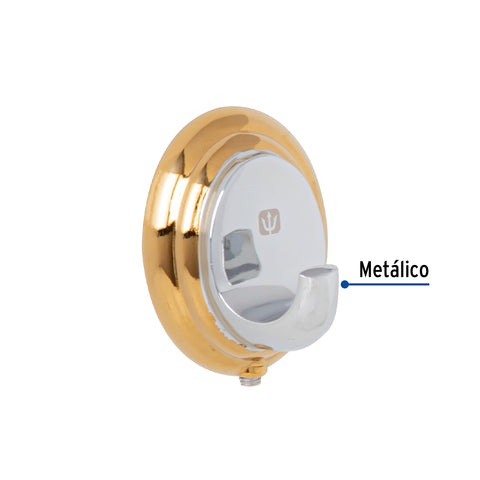 Gancho sencillo metálico acabado cromo-oro, FOSET AQUA | AQA-83G | 45985