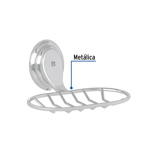 Jabonera metálica cromo, FOSET AQUA | AQA-84 | 45988