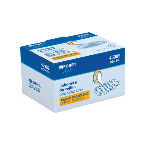 Jabonera metálica cromo-oro, FOSET AQUA | AQA-84G | 45989