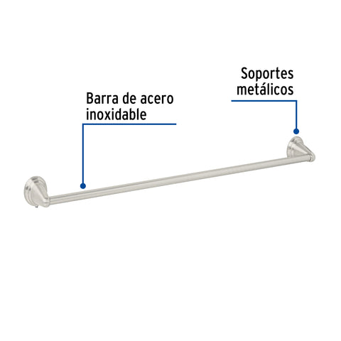 Toallero de barra metálico acabado satín, FOSET AQUA | AQA-86N | 45994