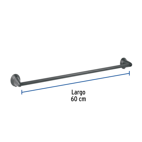 Toallero de barra metálico acabado negro, FOSET AQUA | AQA-86M | 45995