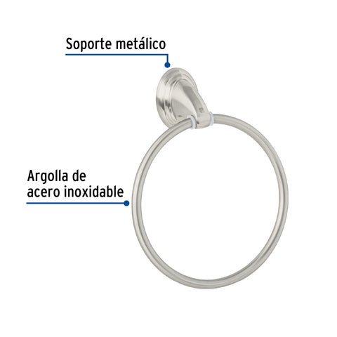 Toallero argolla metálico acabado satín, FOSET AQUA | AQA-87N | 45998