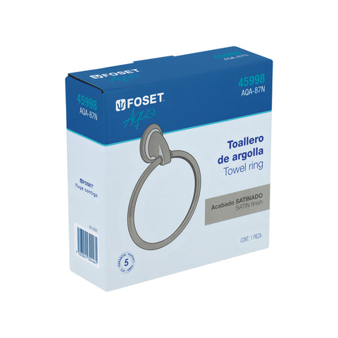 Toallero argolla metálico acabado satín, FOSET AQUA | AQA-87N | 45998