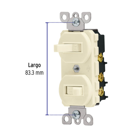 Interruptor dúplex de palanca, Standard, marfil, Volteck | APDO-S | 46002