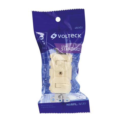 Interruptor dúplex de palanca, Standard, marfil, Volteck | APDO-S | 46002