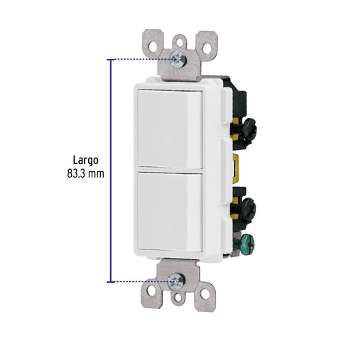 Interruptor dúplex, línea Classic, Volteck | APDO-CL | 46006