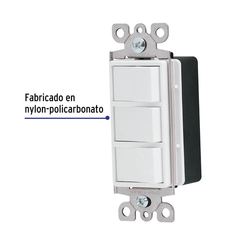 Interruptor triple, línea Classic, Volteck | APTR-CL | 46007