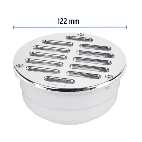 Coladera de ABS con rejilla cromada 5', con tornillos, FOSET | COL-52 | 46023