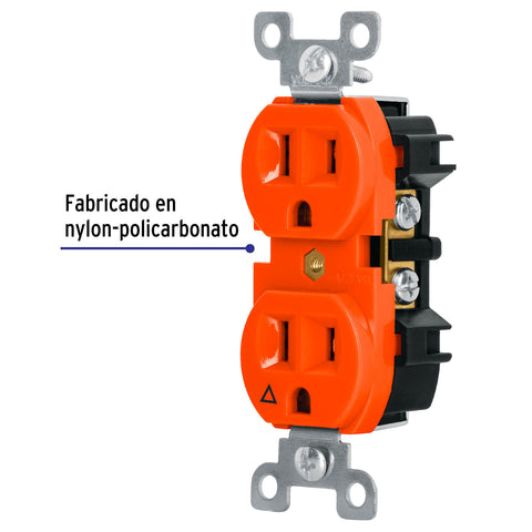 Contacto dúplex, tierra aislada, 15 A, línea standard | CODO-TAS | 46105