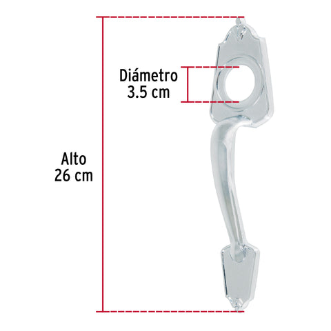 Chapetón metálico para puerta, acabado cromo mate | MADE-3 | 46139