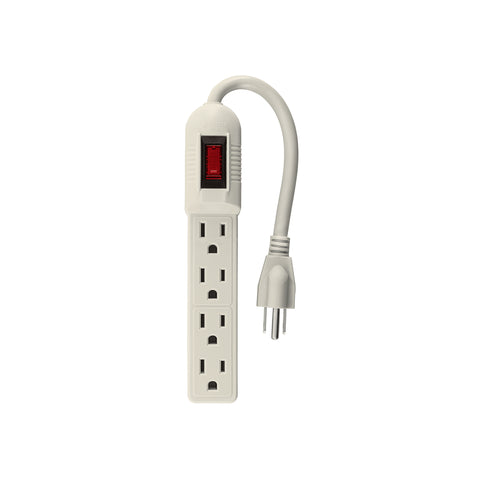 Multicontacto económico 4 entradas, blanco, VOLTECK | MUL-4E | 46181