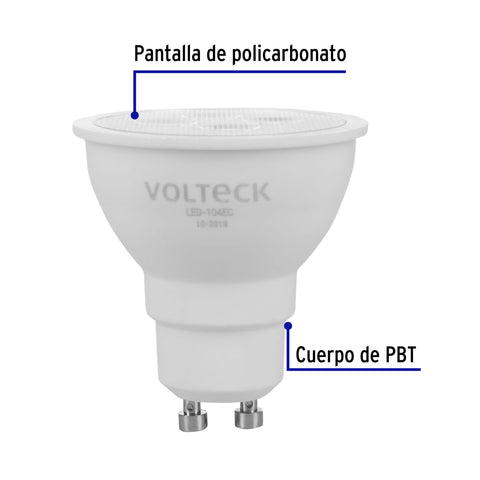 Lámpara de LED 4 W tipo MR 16 base GU10 luz cálida, blíster | LED-104EC | 46216
