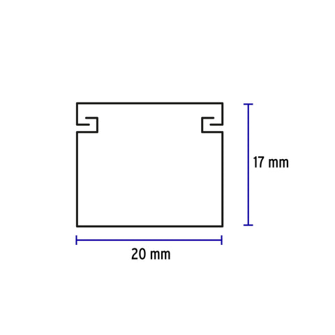 Canaleta de 1 vía 17 x 20 mm, VOLTECK | CAN-1720 | 46281