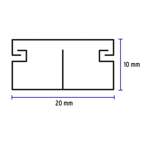 Canaleta de 2 vías 10 x 20 mm, con división, VOLTECK | CAN-1020D | 46283
