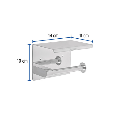 Portarrollo cromo con soporte para celular, FOSET RIVIERA | RIA-84 | 46354