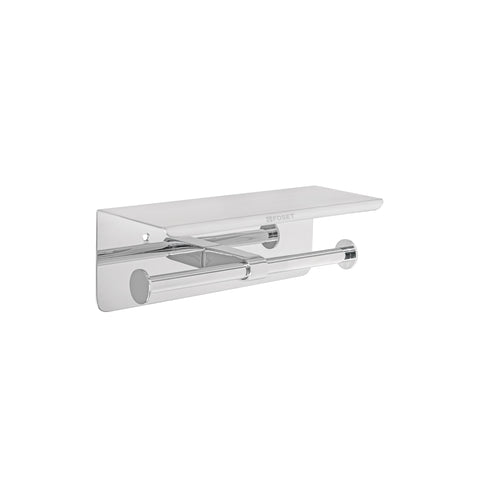 Portarrollo doble en cromo con soporte para celular, RIVIERA | RIA-85 | 46356