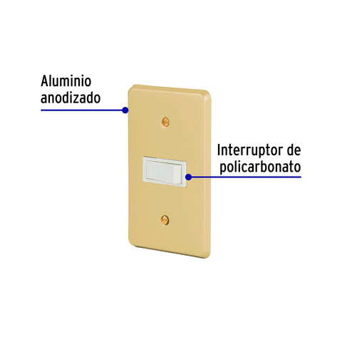 Placa armada con interruptor sencillo, línea Económica | PA-APSE-E | 46386