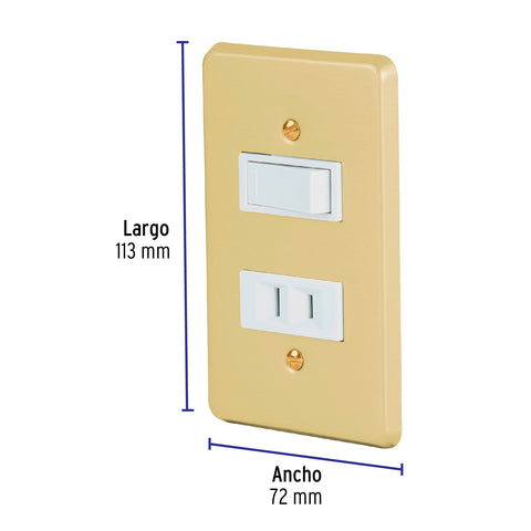Placa armada contacto e interruptor, línea Económica | PA-APCO-E | 46388