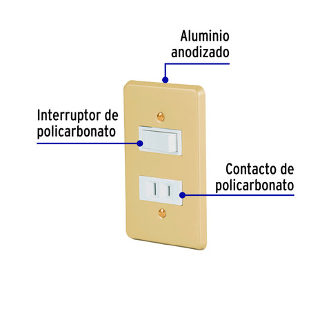 Placa armada contacto e interruptor, línea Económica | PA-APCO-E | 46388