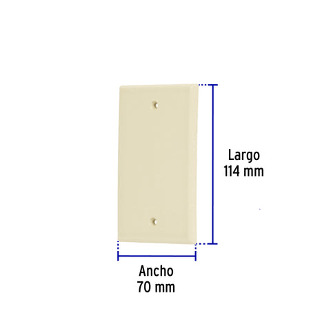 Placa de ABS ciega, Standard, marfil, Volteck | PPCI-S | 46400