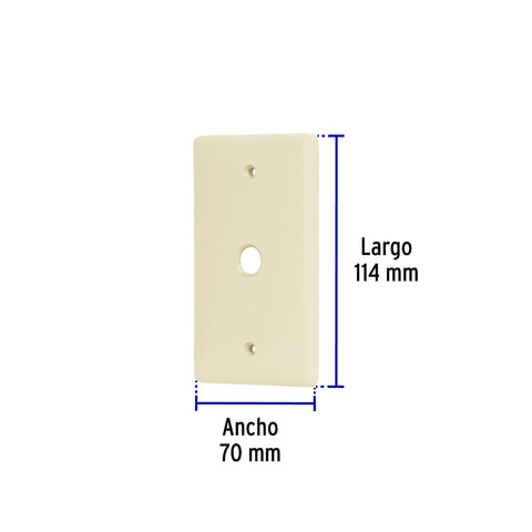 Placa de ABS pasacable, Standard, marfil, Volteck | PPAN-S | 46403