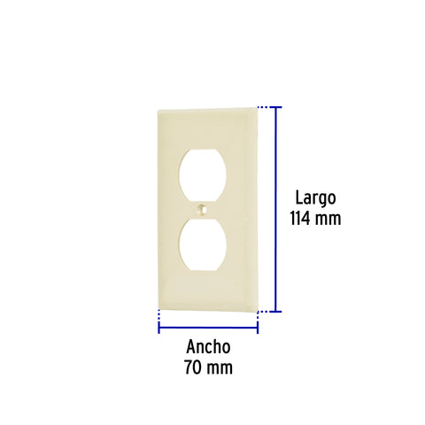 Placa de ABS dúplex, Standard, marfil, Volteck | PPDO-S | 46406