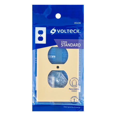 Placa de ABS dúplex, Standard, marfil, Volteck | PPDO-S | 46406