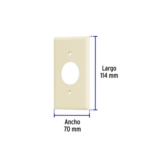 Placa de ABS para contacto redondo, Standard, marfil | PPSE-S | 46412