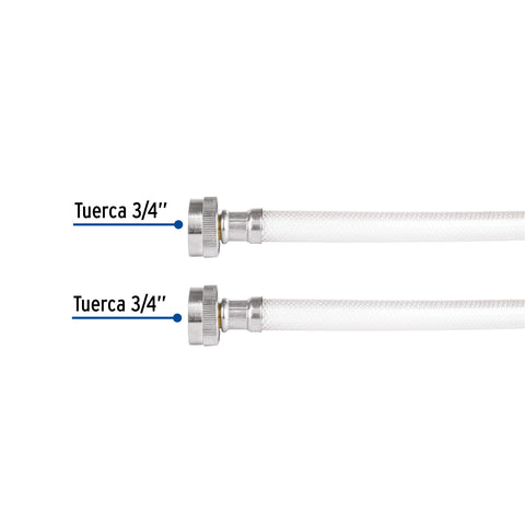Manguera para lavadora, vinilo, 3/4' x 3/4', 1.8 m, FOSET | FLV-180B | 46429