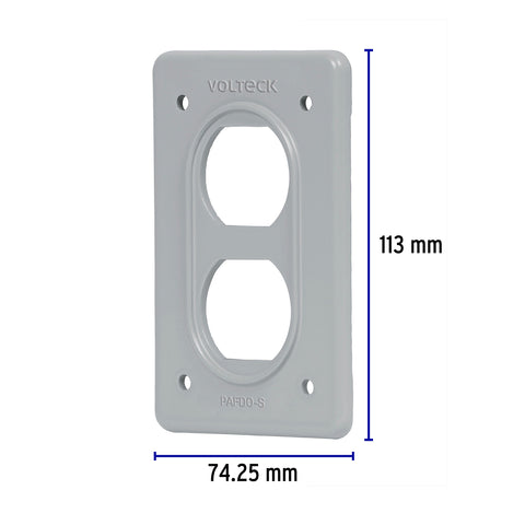 Placa tipo FS, doble, de sobreponer, Volteck | PAFDO-S | 46430