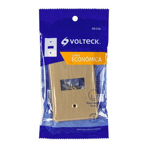 Placa 1 módulo, de aluminio, línea Económica, Volteck | PASE-E | 46435