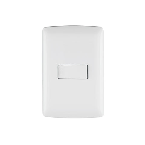 Placa armada 1 interruptor sencillo, blanco, línea Italiana | PA-APSE-IB | 46459