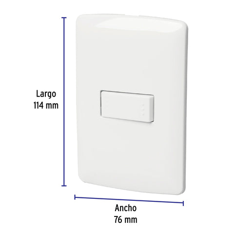 Placa armada 1 interruptor escalera, blanco, línea Italiana | PA-APSE-EIB | 46460