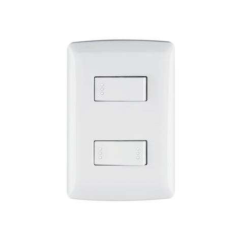 Placa armada 1 interruptor 1 escalera,blanco, línea Italiana | PA-APDO-EIB | 46462