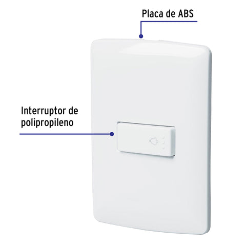 Placa armada con timbre, blanco, línea Italiana., Volteck | PA-TI-IB | 46465