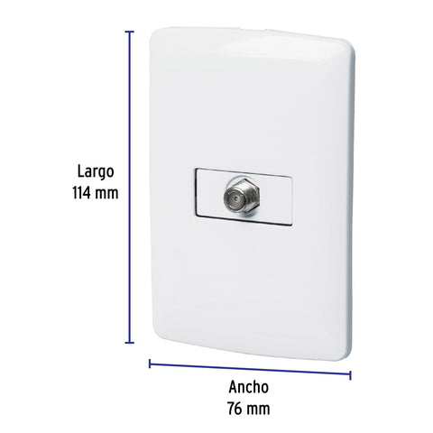 Placa armada con conexión para TV, blanco, línea Italiana | PA-TV-IB | 46466