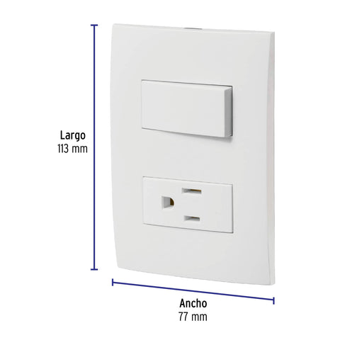 Placa armada contacto e interruptor, línea Oslo, blanco | PA-APCO-OB | 46487