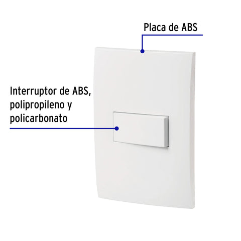 Placa armada con interruptor escalera, línea Oslo, blanco | PA-APSE-EOB | 46493