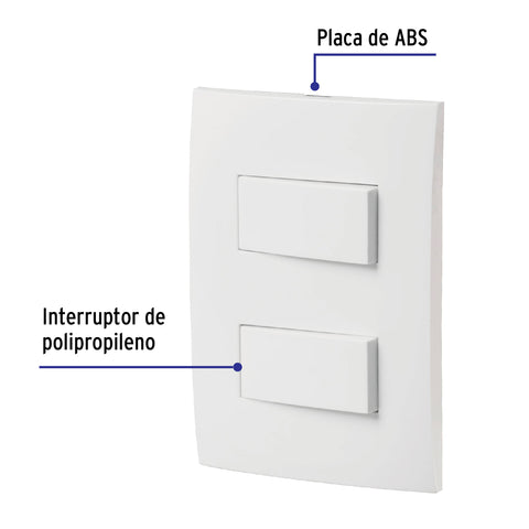 Placa armada interruptor sencillo y escalera, Oslo, blanco | PA-APDO-EOB | 46495