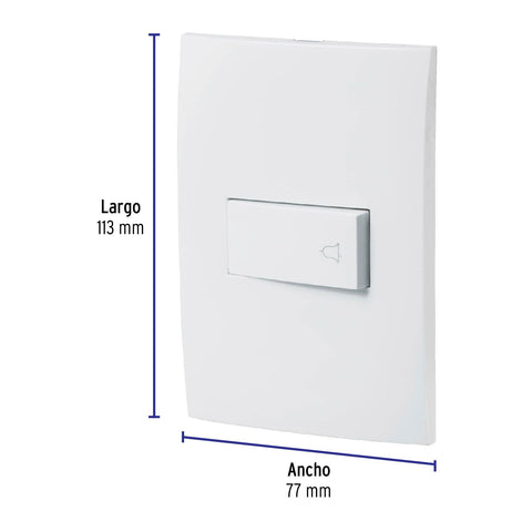 Placa armada con timbre, línea Oslo, color blanco, Volteck | PA-TI-OB | 46498